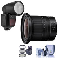 

Nikon NIKKOR Z 14-30mm f/4 S Ultra-Wide Zoom Lens - Bundle With Flashpoint Zoom Li-on X R2 TTL On-Camera Round Flash Speedlight For Nikon, 82mm Filter Kit, Cleaning Kit