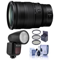 

Nikon NIKKOR Z 24-70mm f/2.8 S Lens - Bundle With Flashpoint Zoom Li-on X R2 TTL On-Camera Round Flash Speedlight For Nikon, 82mm Filter Kit, Cleaning Kit