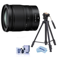 

Nikon NIKKOR Z 24-70mm f/4 S Lens for Z Series Mirrorless Cameras - With Slik Sprint Pro III BH Travel Tripod with SBH-100 DQ All Metal Ball Head, Black, Cleaning Kit, Microfiber Cloth