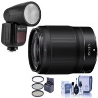 

Nikon NIKKOR Z 35mm f/1.8 S Lens for Z Series Mirrorless Cameras - Bundle With Flashpoint Zoom Li-on X R2 TTL On-Camera Round Flash Speedlight For Nikon, 62mm Filter Kit, Cleaning Kit