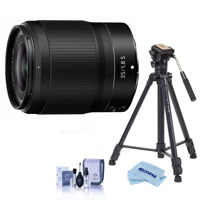 

Nikon NIKKOR Z 35mm f/1.8 S Lens for Z Series Mirrorless Cameras - With Slik Sprint Pro III BH Travel Tripod with SBH-100 DQ All Metal Ball Head, Black, Cleaning Kit, Microfiber Cloth