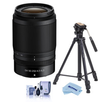 

Nikon NIKKOR Z DX 50-250mm f/4.5-6.3 VR Lens - With Slik Sprint Pro III BH Travel Tripod with SBH-100 DQ All Metal Ball Head, Black, Cleaning Kit, Microfiber Cloth