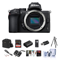 

Nikon Z50 Mirrorless Camera Body - Bundle With Camera Case, 64GB SDXCU3 Card, Nikon ML-L7 Bluetooth Remote Control, Tripod, Nikon EN-EL25 Battery, Peak Camera Cuff Wrist Strap, Software Pack, More