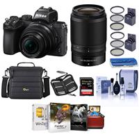 Nikon Z50 DX-Format Mirrorless Camera with NIKKOR Z DX 16-50mm f/3.5-6.3 VR & Z DX 50-250mm f/4.5-6.3 VR Lenses - Bundle With Camera Case, 32GB SDHC U3 Card, 62 / 46mm Filter Kits, PC Software, More