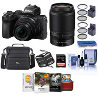 

Nikon Z50 DX-Format Mirrorless Camera with NIKKOR Z DX 16-50mm f/3.5-6.3 VR & Z DX 50-250mm f/4.5-6.3 VR Lenses - Bundle With Camera Case, 32GB SDHC U3 Card, 62 / 46mm Filter Kits, PC Software, More