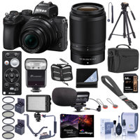 

Nikon Z50 DX-Format Mirrorless Camera with Z DX 16-50mm f/3.5-6.3 VR & Z DX 50-250mm f/4.5-6.3 VR Lenses - Bundle With Camera Case, 64GB SDXC Card, Tripod, 62/46mm Filter Kit, Pro software, And More