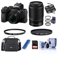 

Nikon Z50 DX-Format Mirrorless Camera with NIKKOR Z DX 16-50mm f/3.5-6.3 VR & Z DX 50-250mm f/4.5-6.3 VR Lenses, Bundle with Hoya UV & CPL Filters, 64GB SDX Memory Card, Camera Bag, And more