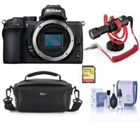 

Nikon Z50 Mirrorless Camera Body - Bundle With Camera Case, 64GB SDXC Memory Card, RODE VideoMicro Compact On-Camera Microphone, Cleaning Kit