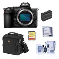 Nikon Z5 Full Frame Mirrorless Camera Body Essential Bundle with 64GB SD Card, Bag, Extra Battery, Screen Protector, Cleaning Kit