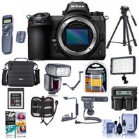 Nikon Z7 FX-Format Mirrorless Camera Body - Bundle With Camera Case, Spare Battery, Zoom R2 TTL Flash, Tripod, Sony 64GB XQD Memory Card, Remote Shutter Trigger, Video Light, Software Package, And More