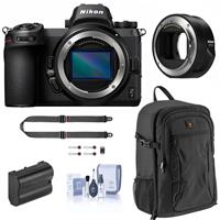 Nikon Z7 FX-Format Mirrorless Camera Body with FTZ Mount Adapter Bundle with Backpack, Peak Design SlideLITE Strap, Extra Battery, Cleaning Kit