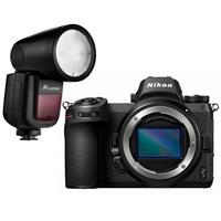 Nikon Z7 FX-Format Mirrorless Camera Body - WITH Flashpoint Zoom Li-on X R2 TTL On-Camera Round Flash Speedlight For Nikon (V1)