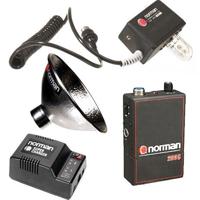 

Norman A200C-R 200w/s Portable Battery Kit with LH2K-R UV Flash Head with Pocket Wizard Radio Slave, 5" Reflector, Power Pack, Battery, Charger, Strap