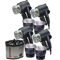 

Norman D24-4 Kit, 2400ws 4 Light Kit with D24 Power Supply, Four IL2500 Lamp Heads, Four 5DL Reflectors