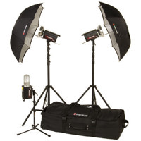 

Norman ML-KIT1600R 3 Light Travel/ Studio Kit with 2 ML600R and 1 ML400R Monolights, Umbrellas, 13' & Background Light Stands, Background Light Reflector & Case