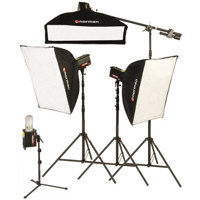 

Norman ML-KIT2000 4 Light Studio 3 Softbox Kit with 2 ML600 & 2 ML400 Monolights, 3 Softboxes with Rings, Boom Arm, Light Stands, & BG Light Reflecor