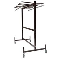 

National Public Seating Table and Chair Storage Truck with Checkerette Bars, Supports 1320 Lbs, Brown Frame