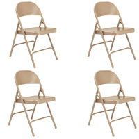 

National Public Seating 4 _Pack 51 All-Steel Folding Chair, Beige Surface, Beige Frame