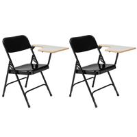 

National Public Seating 2 Pack 5210L Tablet Arm Folding Chair, Left Arm, Black Surface, Black Frame