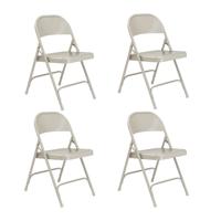 

National Public Seating 4 Pack 52 All-Steel Folding Chair, Gray Surface, Gray Frame