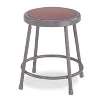 

National Public Seating 6200 Series 18" Heavy Duty Steel Stool, Masonite Wood Seat, Gray Frame
