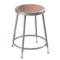 

National Public Seating 6200 Series 19"-27" Height Adjustable Heavy Duty Steel Stool, Masonite Wood Seat, Gray Frame