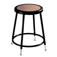 

National Public Seating 6200 Series 19"-27" Height Adjustable Heavy Duty Steel Stool, Masonite Wood Seat, Black Frame