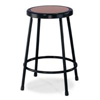 

National Public Seating 6200 Series 24" Heavy Duty Steel Stool, Masonite Wood Seat, Black Frame