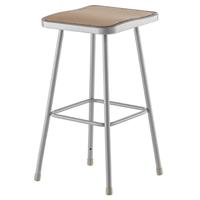 

National Public Seating 6300 Series 30" Heavy Duty Square Seat Steel Stool, Gray Frame