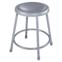 

National Public Seating 6400 Series 18" Heavy Duty Vinyl Padded Steel Stool, Gray Seat, Gray Frame