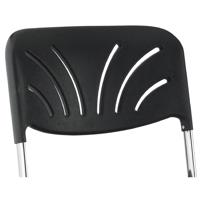 

National Public Seating Backrest for Elephant Z-Stool, Black Surface, Chrome Frame