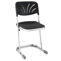 

National Public Seating 6600 Series 18" Elephant Z-Stool with Backrest, Black Seat, Chrome Frame