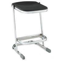

National Public Seating 6600 Series 24" Elephant Z-Stool, Black Seat, Chrome Frame
