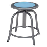 

National Public Seating 6800 Series 18"-24" Height Adjustable Designer Stool, Blueberry Seat, Gray Frame