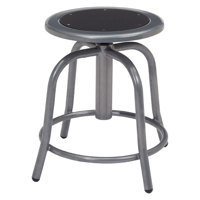 

National Public Seating 6800 Series 18"-24" Height Adjustable Designer Stool, Black Seat, Gray Frame