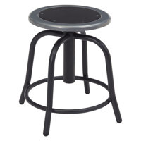

National Public Seating 6800 Series 18"-24" Height Adjustable Designer Stool, Black Seat, Black Frame