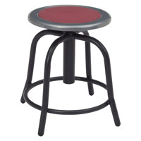 

National Public Seating 6800 Series 18"-24" Height Adjustable Designer Stool, Burgundy Seat, Black Frame