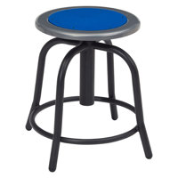 

National Public Seating 6800 Series 18"-24" Height Adjustable Designer Stool, Persian Blue Seat, Black Frame