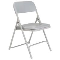 

National Public Seating 4 pack 802 Premium Lightweight Plastic Folding Chair, Gray Surface, Gray Frame