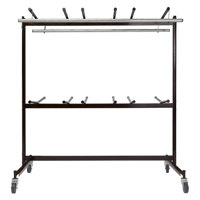 

National Public Seating 84-60 Double-Tier Hanging Chair Truck with Checkerette Bars, Supports 1320 Lbs, Brown Frame