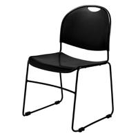 

National Public Seating 850-CL Commercialine Multi-Purpose Ultra Compact Stack Chair, Supports 300 Lbs, Black Surface, Black Frame