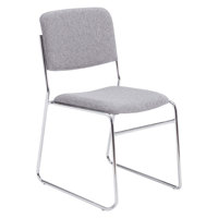 

National Public Seating 8600 Series Fabric Padded Signature Stack Chair, Classic Gray Surface, Chrome Frame