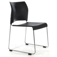 

National Public Seating 8800 Series Cafetorium Plastic Stack Chair, Black Seat, Chrome Frame