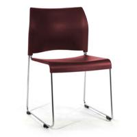 

National Public Seating 8800 Series Cafetorium Plastic Stack Chair, Burgundy Seat, Chrome Frame
