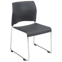 

National Public Seating 8800 Series Cafetorium Plastic Stack Chair, Charcoal Seat, Chrome Frame