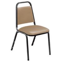 

National Public Seating 9100 Series Vinyl Upholstered Stack Chair, French Beige Seat, Black Frame, Unboxed