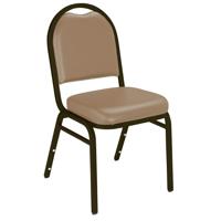 

National Public Seating 9200 Series Premium Vinyl Upholstered Dome-Back Stack Chair, French Beige Seat, Mocha Frame