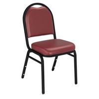 

National Public Seating 9200 Series Premium Vinyl Upholstered Dome-Back Stack Chair, Burgundy Seat, Black Sandtex Frame, Unboxed