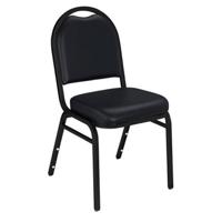 

National Public Seating 9200 Series Premium Vinyl Upholstered Dome-Back Stack Chair, Black Seat, Black Frame, Unboxed