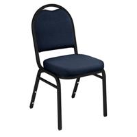 

National Public Seating 9200 Series Premium Fabric Upholstered Dome-Back Stack Chair, Midnight Blue Seat, Black Sandtex Frame, Unboxed